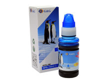 G&G Compatible Ink Bottle to replace Epson 664 CYAN for EcoTank Printers